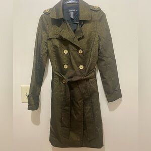 Rampage Dark-Gold  Double-Breasted Trench Coat